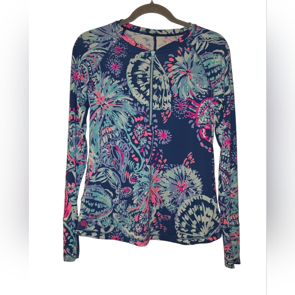 Lilly Pullitizer, Luxletic Delaynee Sunguard, Stretchy, Long Sleeve, Women's XS